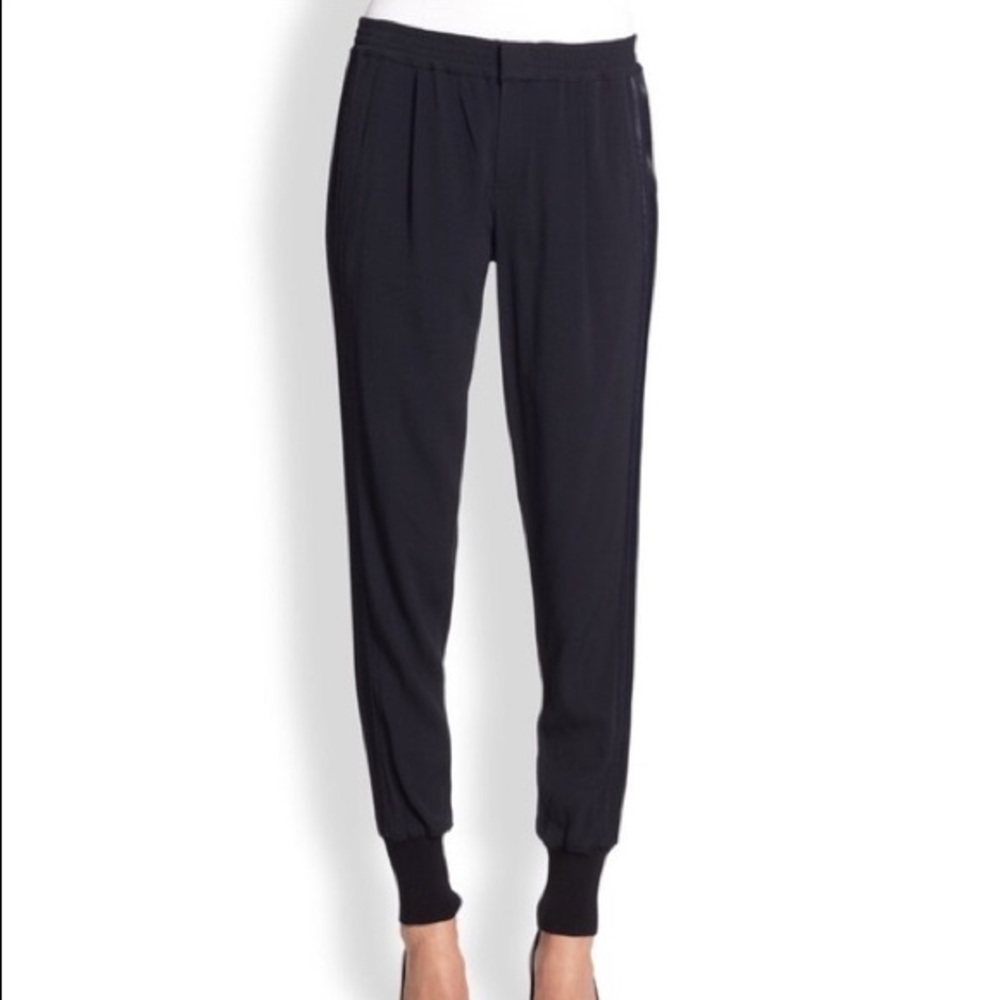 Vince 100% Silk Crepe Pants Black Size XS